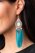 Load image into Gallery viewer, Paparazzi&#39;s Pretty in PLUMES - Blue earrings
