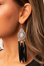 Load image into Gallery viewer, Paparazzi&#39;s Pretty in PLUMES - Black earrings
