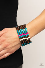 Load image into Gallery viewer, Paparazzi&#39;s Dive Into Maldives - Blue Wood bracelet
