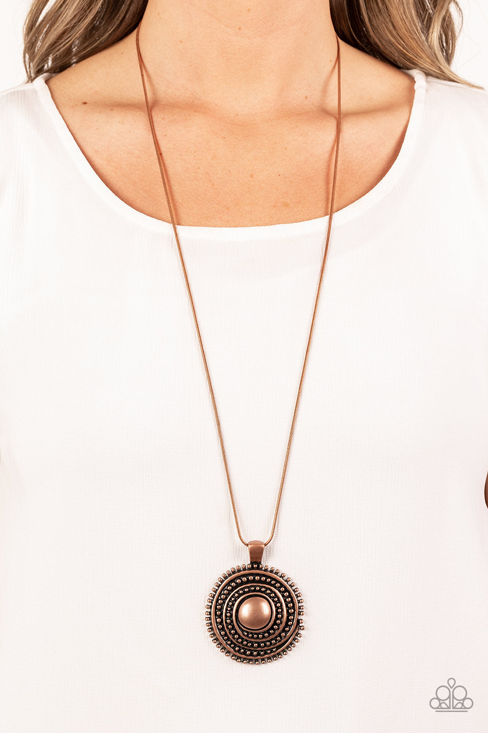 Paparazzi's Solar Swirl - Copper necklace