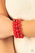 Load image into Gallery viewer, Paparazzi&#39;s Coastal Coastin - Red bracelet
