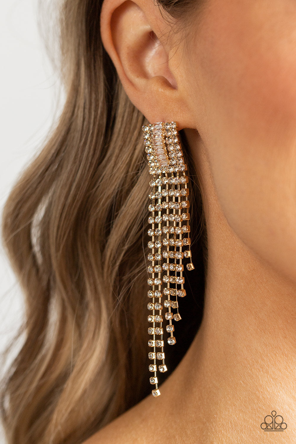 Paparazzi's A-Lister Affirmation - Gold earrings