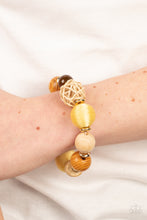 Load image into Gallery viewer, Paparazzi&#39;s Happily Homespun - Yellow Wood bracelet
