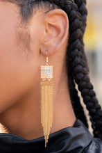 Load image into Gallery viewer, Paparazzi&#39;s Dramatically Deco Gold earrings (Life of the Party)
