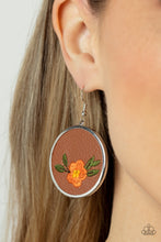 Load image into Gallery viewer, Paparazzi&#39;s Prairie Patchwork - Orange hoop earrings
