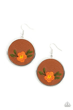 Load image into Gallery viewer, Paparazzi&#39;s Prairie Patchwork - Orange hoop earrings
