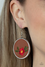 Load image into Gallery viewer, Paparazzi&#39;s Prairie Patchwork - Red hoop earrings
