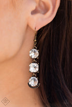 Load image into Gallery viewer, Paparazzi&#39;s Determined to Dazzle - Brass earrings
