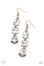 Load image into Gallery viewer, Paparazzi&#39;s Determined to Dazzle - Brass earrings
