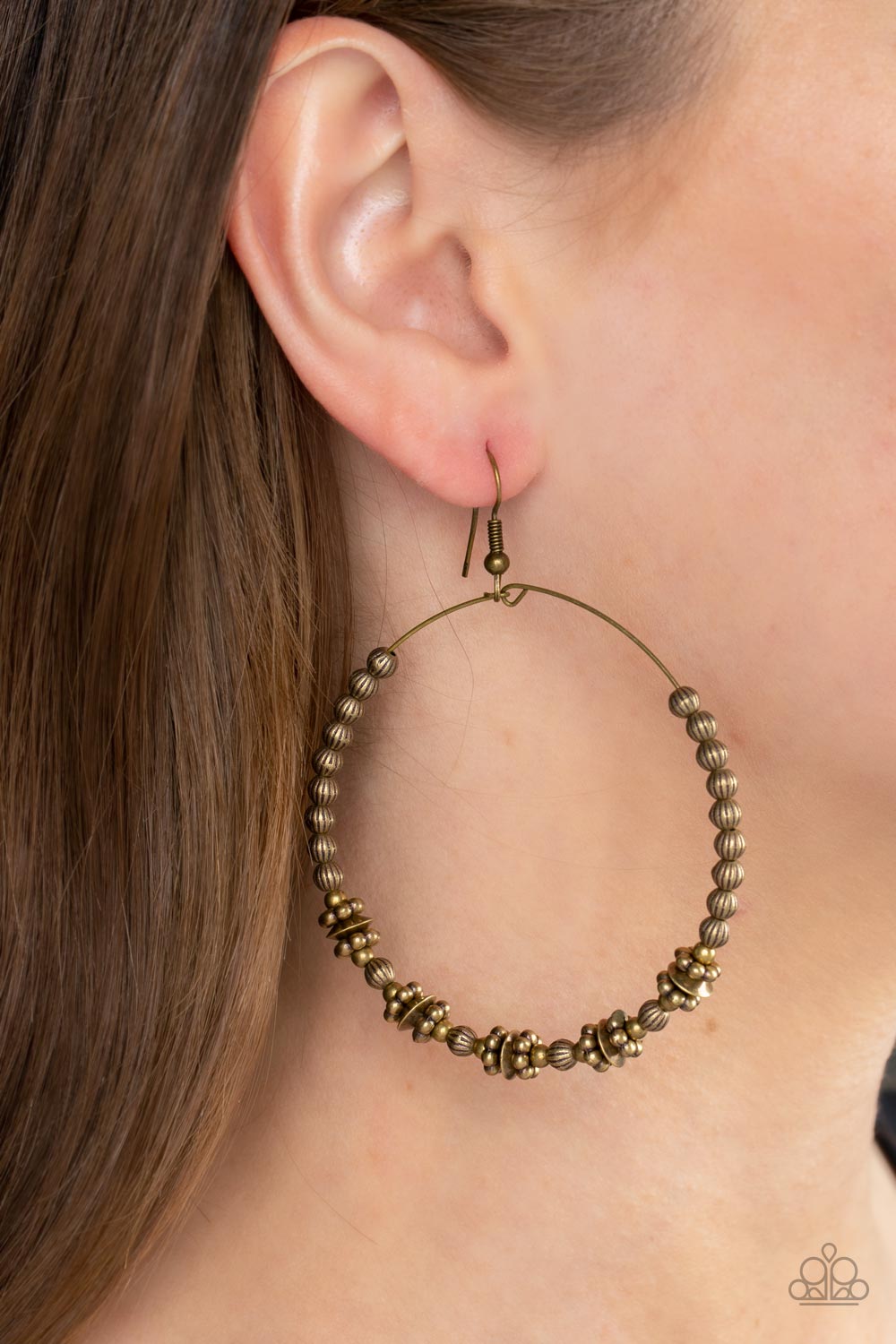 Paparazzi's Simple Synchrony - Brass hoop earrings