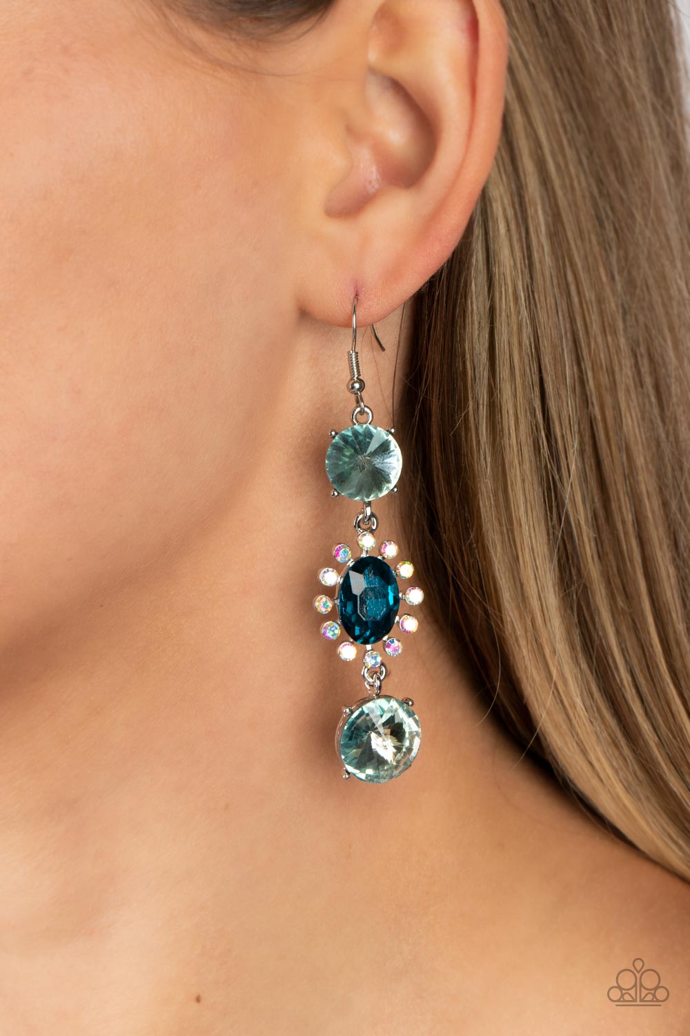 Paparazzi's Magical Melodrama - Blue Iridescent post earrings