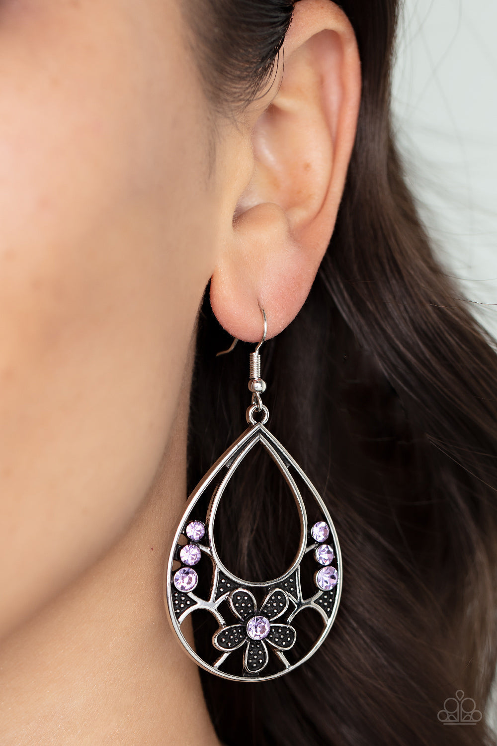 Paparazzi's Meadow Marvel - Purple hoop earrings