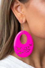 Load image into Gallery viewer, Paparazzi&#39;s Home TWEET Home - Pink Wood hoop earrings
