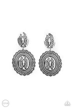 Load image into Gallery viewer, Paparazzi&#39;s Ageless Artifact - Silver Clip-On earrings
