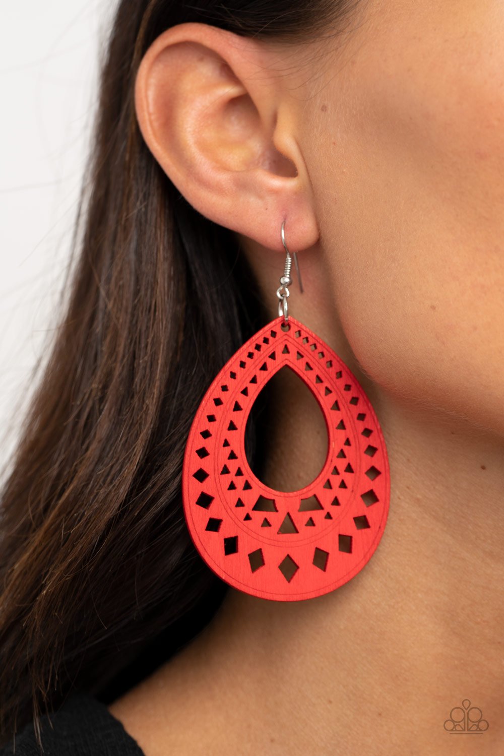 Paparazzi's Belize Beauty - Red Wood earrings