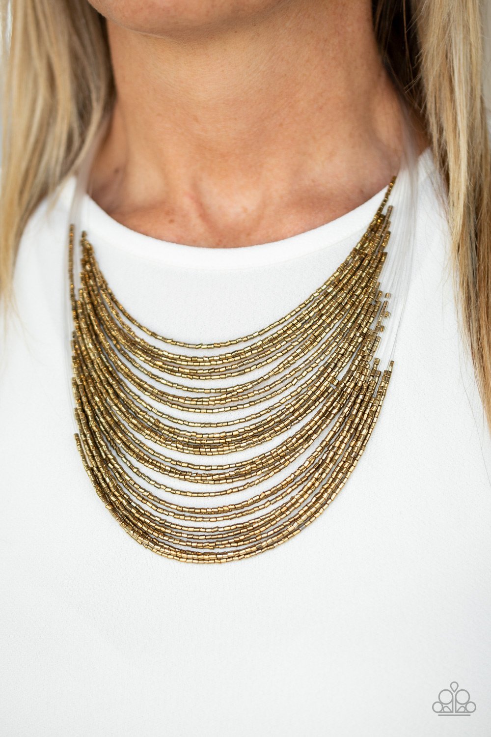 Paparazzi's Catwalk Queen - Brass Seed Beads necklace