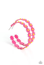 Load image into Gallery viewer, Paparazzi&#39;s Daisy Disposition - Pink hoop earrings
