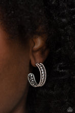 Load image into Gallery viewer, Paparazzi&#39;s Dotted Darling - Silver hoop earrings
