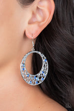 Load image into Gallery viewer, Paparazzi&#39;s Enchanted Effervescence - Blue &amp; Iridescent hoop earrings
