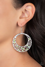 Load image into Gallery viewer, Paparazzi&#39;s Enchanted Effervescence - Green &amp; Iridescent hoop earrings
