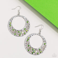 Load image into Gallery viewer, Paparazzi&#39;s Enchanted Effervescence - Green &amp; Iridescent hoop earrings
