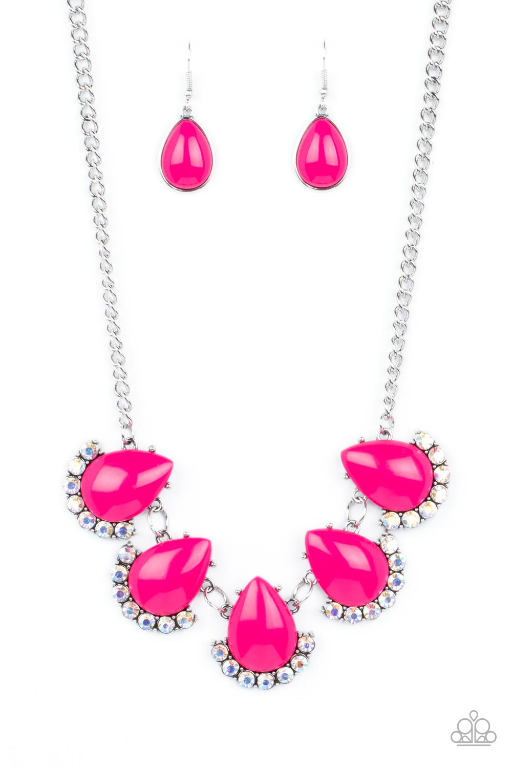 Paparazzi's Ethereal Exaggerations - Pink & Iridescent necklace