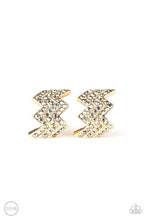 Load image into Gallery viewer, Paparazzi&#39;s Fast As Lightning - Gold Clip-On Earrings
