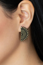 Load image into Gallery viewer, Paparazzi&#39;s Fiercely Fanned Out - Brass post earrings
