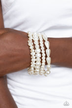 Load image into Gallery viewer, Paparazzi&#39;s Gossip PEARL - White Pearl bracelet
