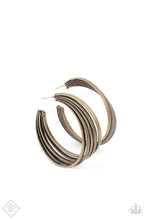 Load image into Gallery viewer, Paparazzi&#39;s In Sync - Brass hoop earrings
