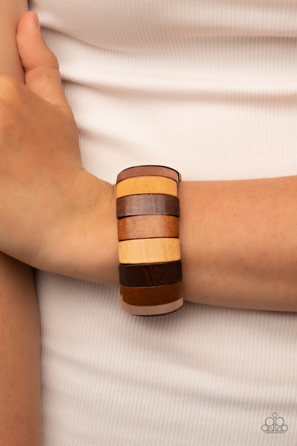 Paparazzi's Island Grind - Multi Wood bracelet