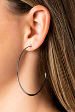 Load image into Gallery viewer, Paparazzi&#39;s Metal Drama - Black Hoop earrings ~ New Releases
