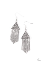 Load image into Gallery viewer, Paparazzi&#39;s Pyramid SHEEN - Silver earrings
