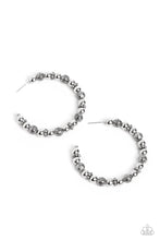 Load image into Gallery viewer, Paparazzi&#39;s Rebuilt Ruins - Silver hoop earrings
