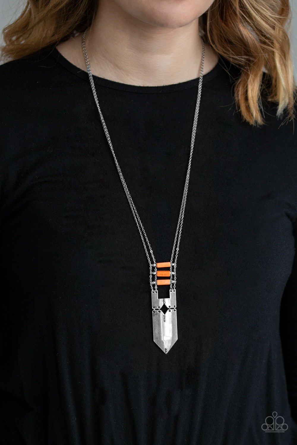 Paparazzi's Triassic Era - Orange necklace