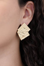 Load image into Gallery viewer, Paparazzi&#39;s Square With Style - Gold post earrings
