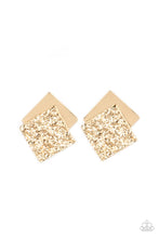 Load image into Gallery viewer, Paparazzi&#39;s Square With Style - Gold post earrings
