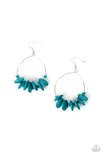 Load image into Gallery viewer, Paparazzi&#39;s Surf Camp - Blue Wood hoop earrings
