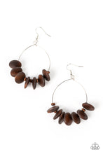 Load image into Gallery viewer, Paparazzi&#39;s Surf Camp - Brown Wood Hoop earrings
