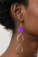 Load image into Gallery viewer, Paparazzi&#39;s Surfside Shimmer - Purple Acrylic earrings
