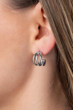 Load image into Gallery viewer, Paparazzi&#39;s TRIPLE Down - Silver hoop earrings
