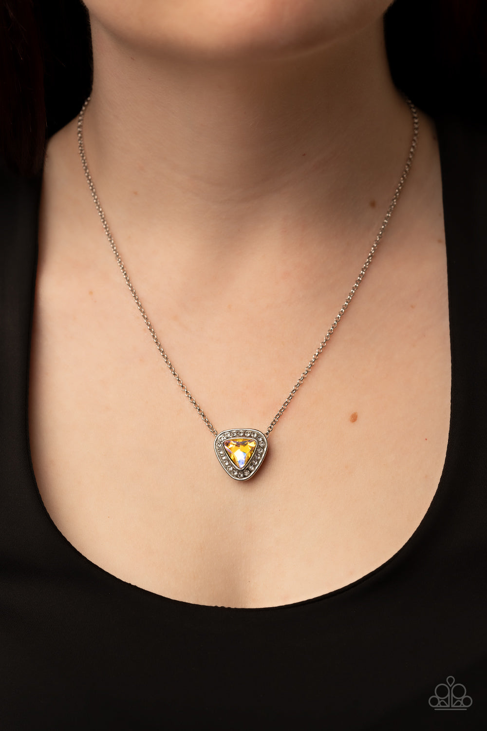 Paparazzi's The Whole Package - Yellow Iridescent necklace