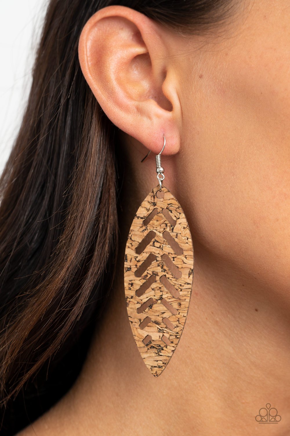 Paparazzi's You're Such A CORK - Brown earrings