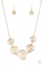 Load image into Gallery viewer, Paparazzi&#39;s Rosy Rosette - Gold necklace
