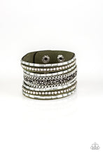 Load image into Gallery viewer, Paparazzi&#39;s Rhinestone Rumble - Green Urban bracelet
