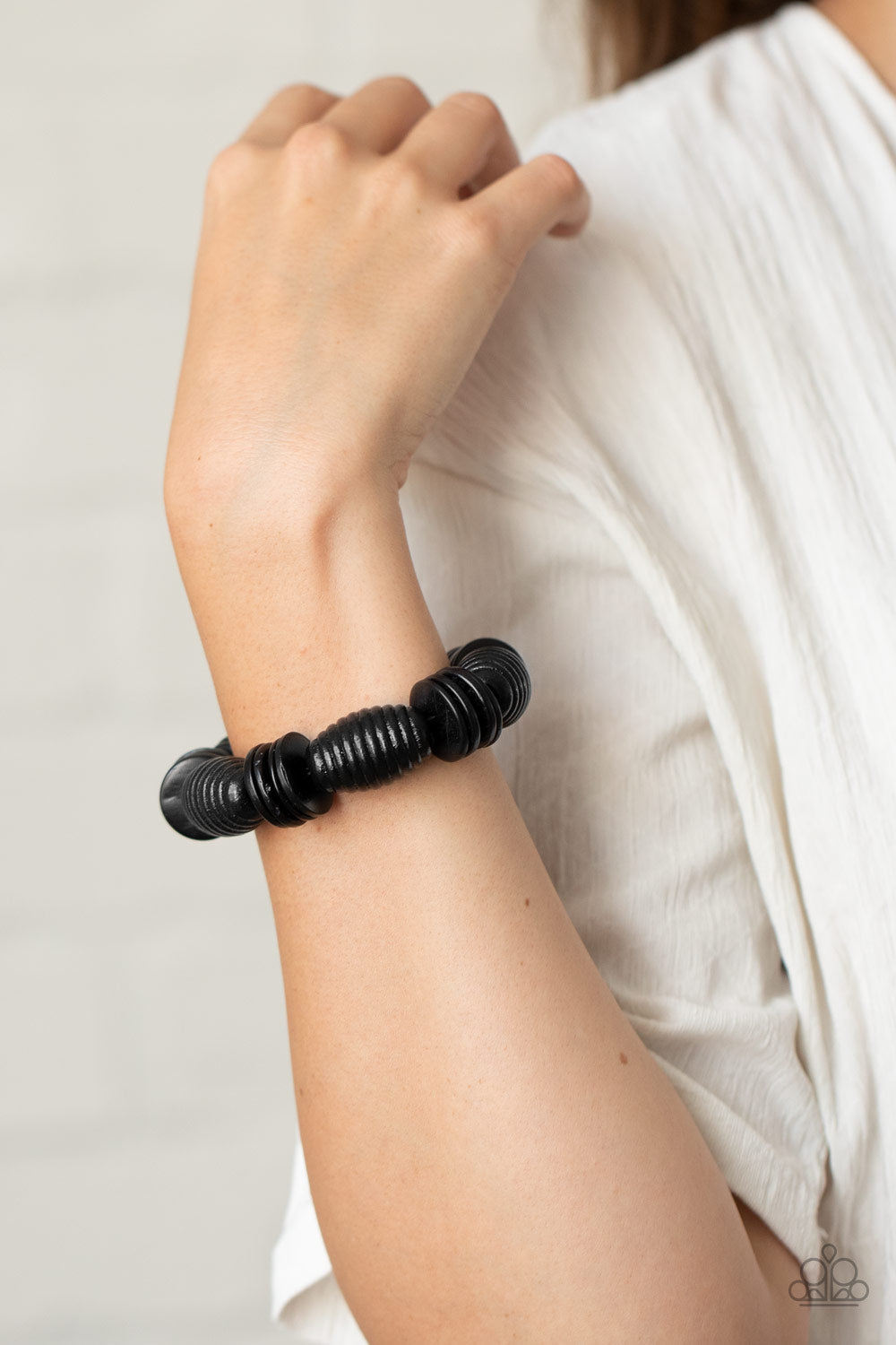 Paparazzi's Caribbean Castaway - Black Wood bracelet