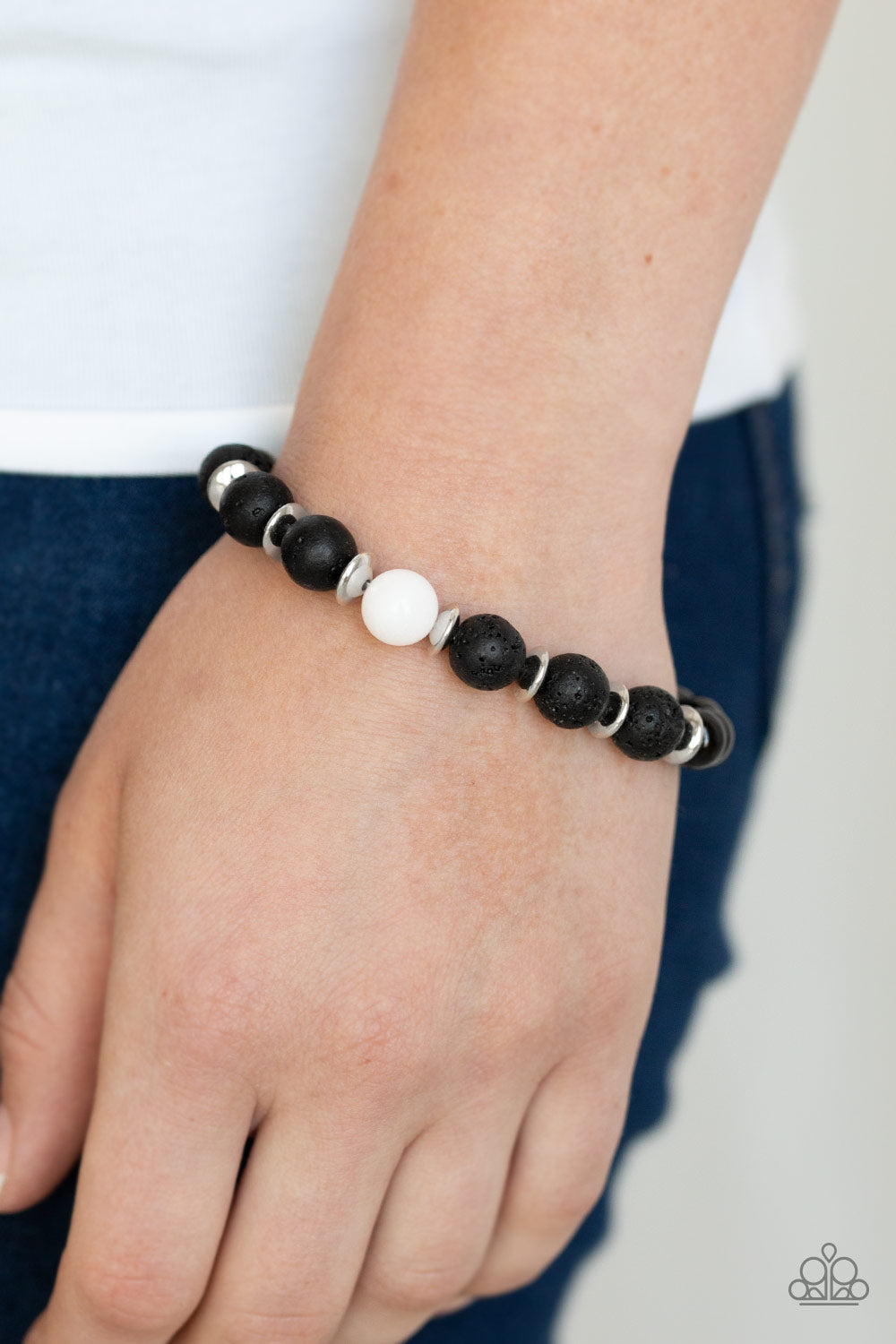 Paparazzi's Intent - White Urban Men bracelet