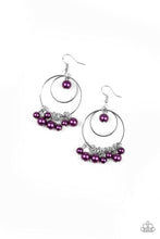 Load image into Gallery viewer, Paparazzi&#39;s New York Attraction - Purple Pearl hoop earrings
