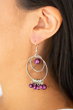 Load image into Gallery viewer, Paparazzi&#39;s New York Attraction - Purple Pearl hoop earrings
