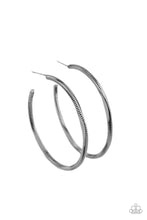 Load image into Gallery viewer, Paparazzi&#39;s Spitfire - Black hoop earrings
